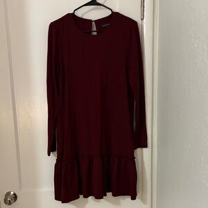 Banana Republic Burgundy Long Sleeve Dress
